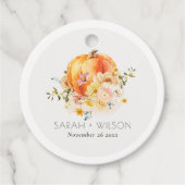 フローラエレガントオレンジオータムカボチャ結婚の フェイバータグ (正面)