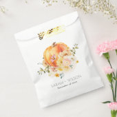 フローラエレガントオレンジオータムカボチャ結婚の フェイバーバッグ (封をした状態)