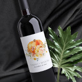 フローラエレガントオレンジオータムカボチャ結婚の ワインラベル