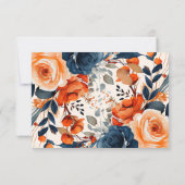 フローラエレガントオレンジ&ブルーバラ結婚ズ 出欠カード (裏面)