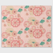 フローラエレガントオーナメント春ピーチガーデン ラッピングペーパー (フラット)