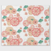 フローラエレガントオーナメント春ピーチガーデン ラッピングペーパー (フラット)