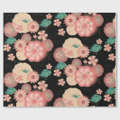 フローラエレガントオーナメント春ピーチガーデン ラッピングペーパー (フラット)