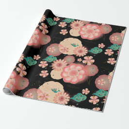 フローラエレガントオーナメント春ピーチガーデン ラッピングペーパー