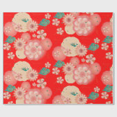フローラエレガントオーナメント春ピーチガーデン ラッピングペーパー (フラット)