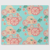 フローラエレガントオーナメント春ピーチガーデン ラッピングペーパー (フラット)
