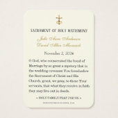 フローラエレガントカソリッ結婚クの祈りの言葉カード (裏面)