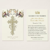 フローラエレガントカソリッ結婚クの祈りの言葉カード (正面&裏面)