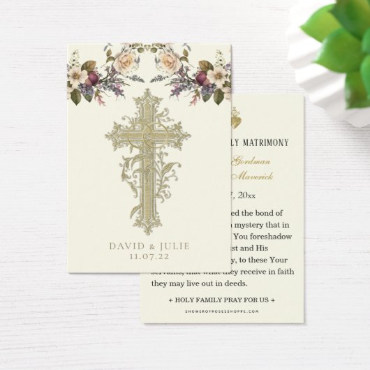 フローラエレガントカソリッ結婚クの祈りの言葉カード (デスク)