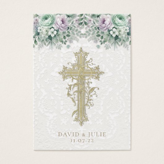 フローラエレガントカソリッ結婚クの祈りの言葉カード (正面)