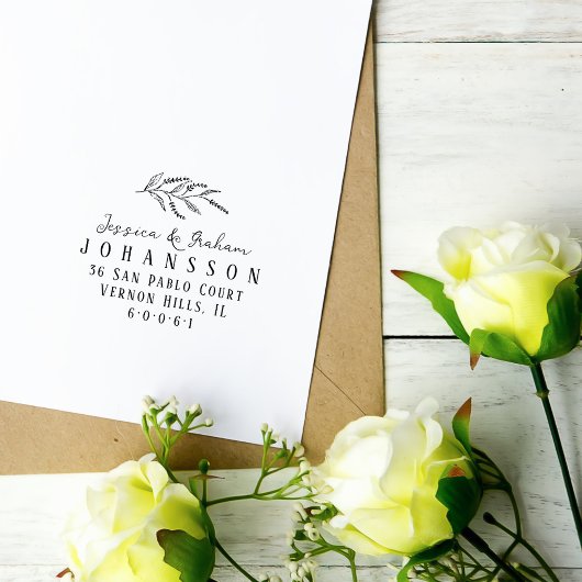 フローラエレガントカップル名差出人住所 ラバースタンプ