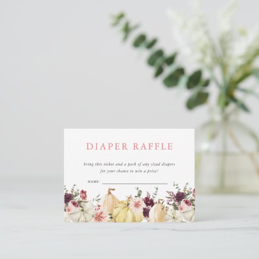 フローラエレガントカボチャ |おむつラッフル エンクロージャーカード (スタンド正面)