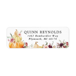 フローラエレガントカボチャ |差出人住所ラベル ラベル
