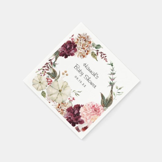 フローラエレガントカボチャ |赤ちゃんシャワー スタンダードカクテルナプキン (角)