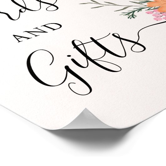 フローラエレガントカード及びギフトブライダルシャワー表 ポスター (角)