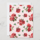 フローラエレガントガレンティーンズディナーパーティーレッドローズ 招待状 (裏面)