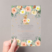 フローラエレガントガールズ1歳の誕生日 アクリル招待状 (インサイチュ (ポータブル))