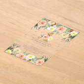 フローラエレガントガールズ1歳の誕生日 アクリル招待状 (レイダウン)