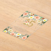 フローラエレガントガールズ15誕生日 アクリル招待状 (レイダウン)