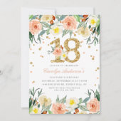 フローラエレガントガールズ18番目の誕生日招待状 招待状 (正面)