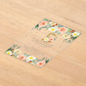 フローラエレガントガールズ5位誕生日 アクリル招待状 (レイダウン)