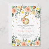 フローラエレガントガールズ6th誕生日招待状 招待状 (正面)