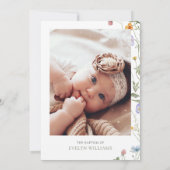 フローラエレガントガールバプテスマと《キリスト教》洗礼式や命名式写真 招待状 (裏面)