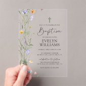 フローラエレガントガールバプテスマと《キリスト教》洗礼式や命名式 アクリル招待状 (インサイチュ (ポータブル))