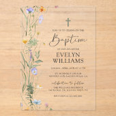 フローラエレガントガールバプテスマと《キリスト教》洗礼式や命名式 アクリル招待状 (正面)