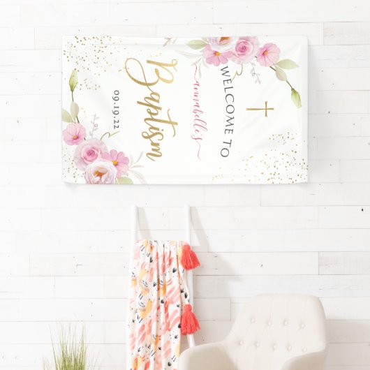 フローラエレガントガールバプテスムウェルカム 横断幕 (インサイチュ)