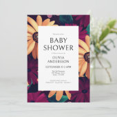 フローラエレガントガール赤ちゃんシャワー 招待状 (スタンド正面)