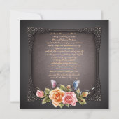 フローラエレガントキンセアニラ誕生日招待状 招待状 (裏面)