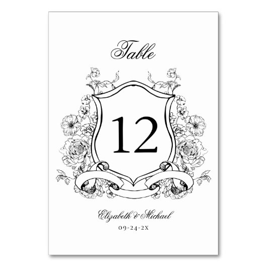 フローラエレガントクビクトリアン結婚ス テーブルナンバー (裏面)