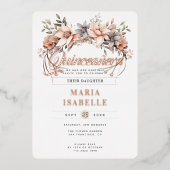 フローラエレガントクラウンキンセアニラパーティーバラ金ゴールド 箔招待状 (正面)