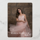 フローラエレガントクラウンキンセアニラパーティーバラ金ゴールド 箔招待状 (裏面)