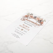 フローラエレガントクラウンキンセアニラパーティーバラ金ゴールド 箔招待状 (回転した状態)