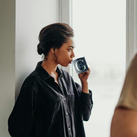 フローラエレガントクラスMonogram G青(フレーズC付き) コーヒーマグカップ