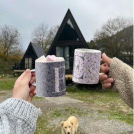 フローラエレガントクラッシー・モノグラムE紫w/phrase コーヒーマグカップ