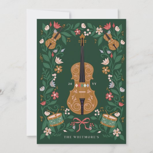 フローラエレガントクリスマスくるみ割りバレエヴァイオリン シーズンカード (正面)