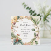 フローラエレガントクリスマスブライダルシャワーの招待 セーブザデート (スタンド正面)