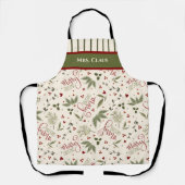 フローラエレガントクリスマスメリークリスマス名 エプロン (正面)