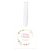 フローラエレガントクリスマスリース家族3写真 キューブオーナメント (正面)