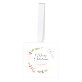 フローラエレガントクリスマスリース家族3写真 キューブオーナメント (正面)