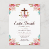 フローラエレガントクロスイースターブランチ インビテーションポストカード (正面)