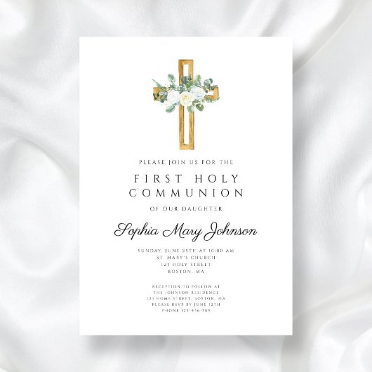 フローラエレガントクロスガールファースト聖餐式 招待状