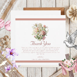 フローラエレガントクロスバプテスマ サンキューカード