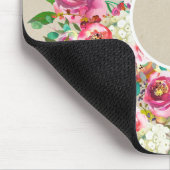 フローラエレガントク素朴ラフトモノグラムシャビーシック マウスパッド (コーナー)