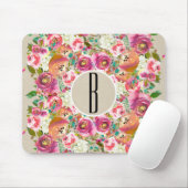 フローラエレガントク素朴ラフトモノグラムシャビーシック マウスパッド (マウス)