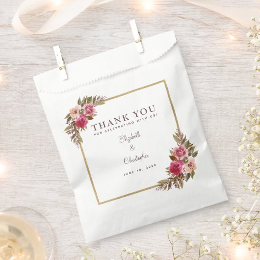 フローラエレガントグリーナリーウォーターカラーシ結婚ックFa フェイバーバッグ (クリップ留めされた状態)