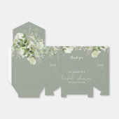 フローラエレガントグリーナリーセージグリーンブライダルシャワー フェイバーボックス (折り畳みなし)